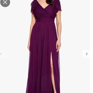 Adrianna Papell Shirred Tulle Drape Dress